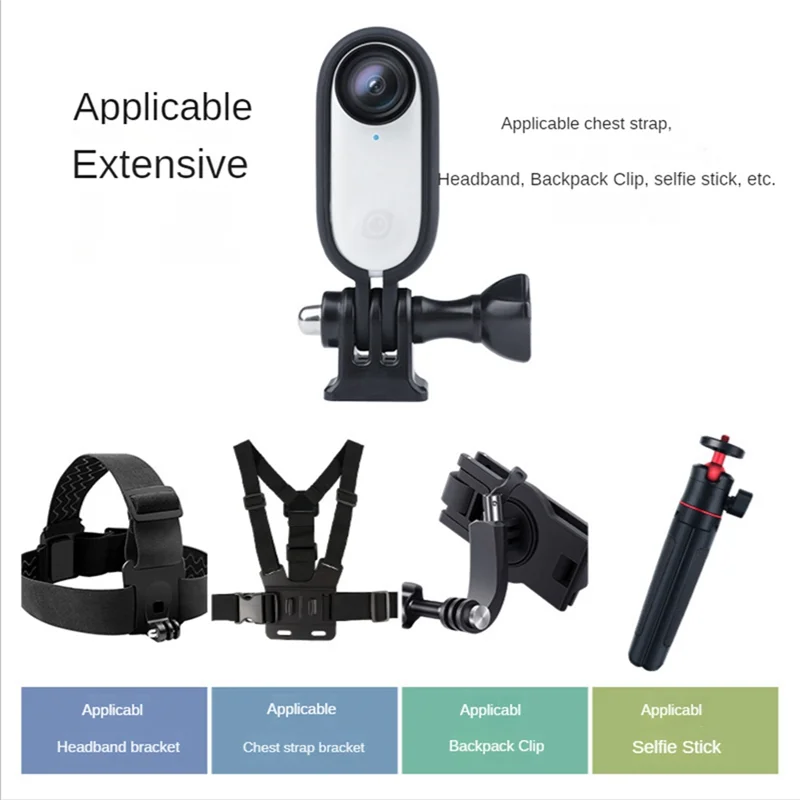 AU61-For Insta360 Go2 قوس 1/4 موضوع محول قابل للتعديل ركيزة زاوية استقرار 2 In1 ل Insta360 Go2