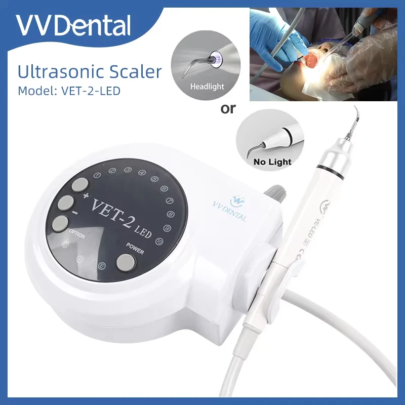 Dental-Ultraschall-Scaler mit LED-Handstück und 5 Spitzen. Entfernen Sie Zahnbelag und Zahnstein-Zahnreinigungsmaschine für die Zahnklinik