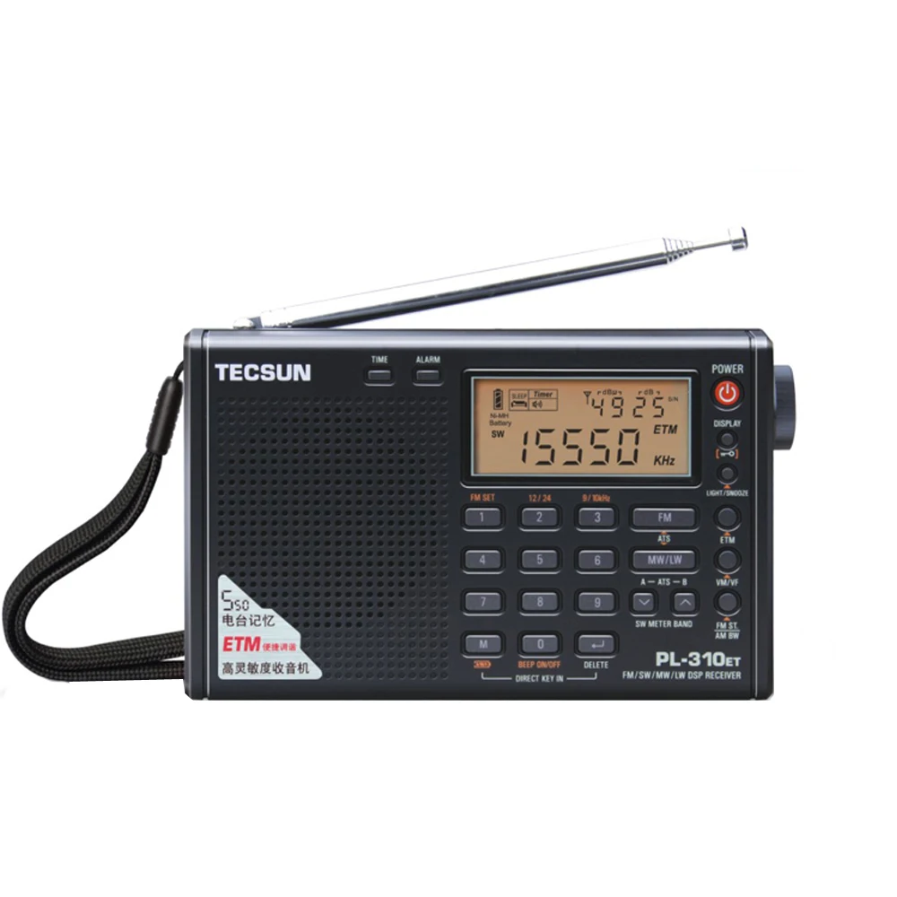 Tecsun PL-310ET Draagbare DSP-ontvanger FM MW SW LW Stereoradio met ETM ATS-tuning Hoge gevoeligheid LED-display voor buitengebruik