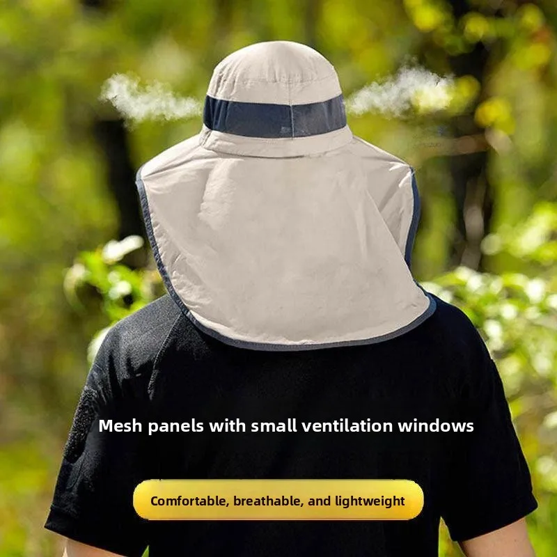 Professional Men's Fishing Hat Outdoor Full Face Mask Integrated Neck Protection Sunscreen Cap Summer Season Unisex Hat