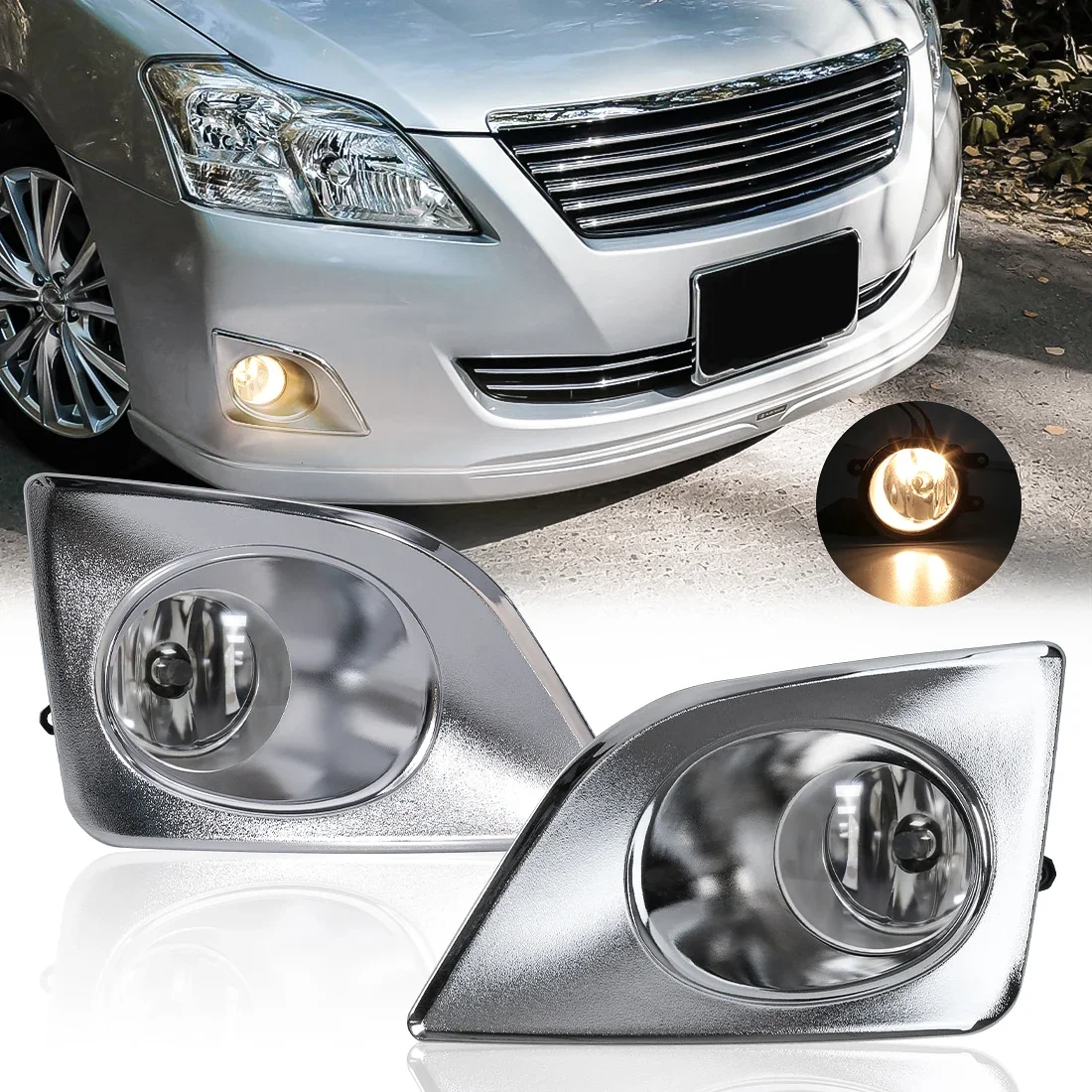 Car Front Bumper Fog Lamp Assembly For Toyota Premio 2010 2011 2012 2013 2014 2015 2016 2017 Halogen Daytime Running Lights DRL