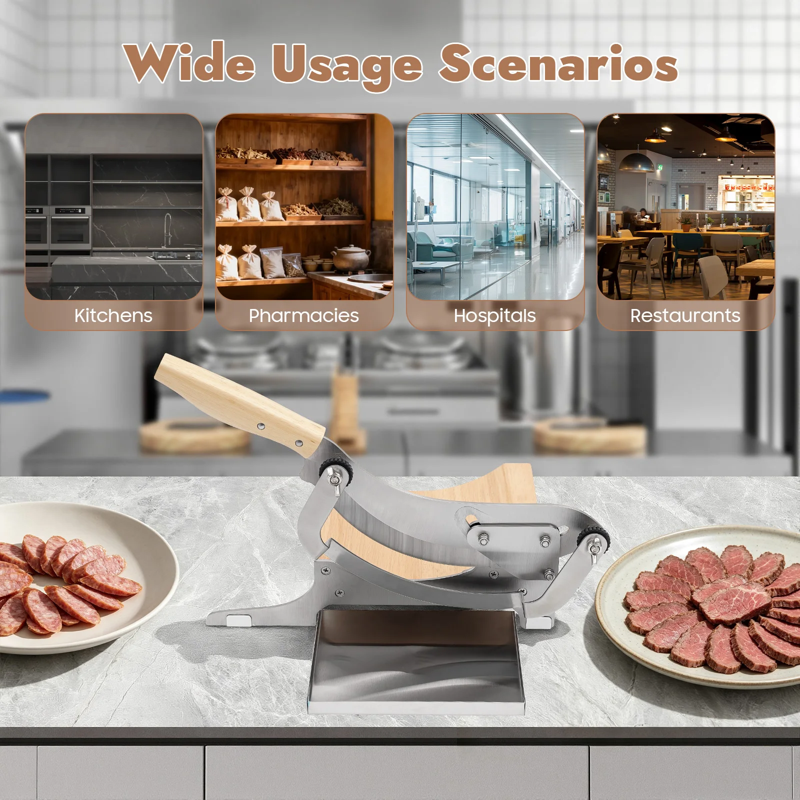 Stainless Steel Manual Meat &  - огляд і ціна Meat Slicer Machine