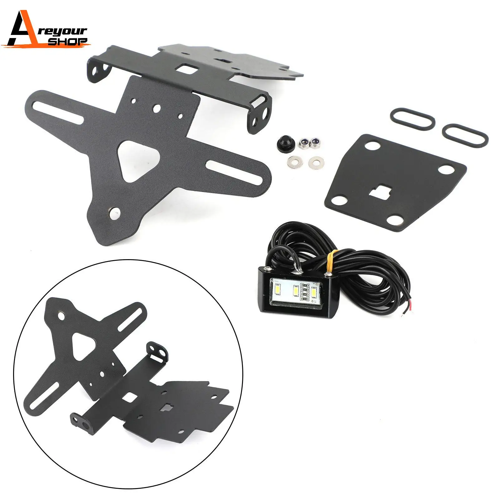 

Areyourshop fit for Suzuki GSX-S750 GSX-S1000F 2017 2018 2019 2020 License Plate Holder Frame Bracket Motorcycle Accessories