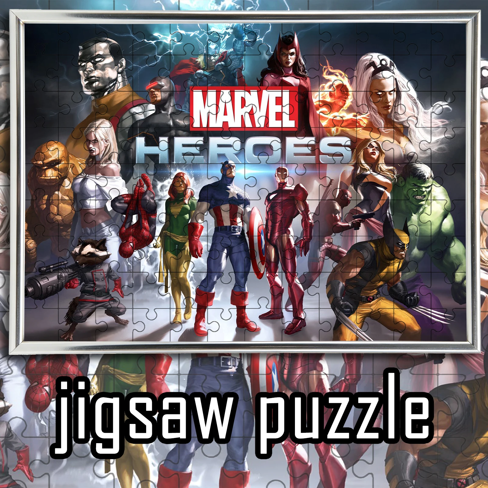 

Marvel Heroes Theme theme jigsaw 108/200/300/500/1000pcs wooden floor game puzzle,home decoration,gift