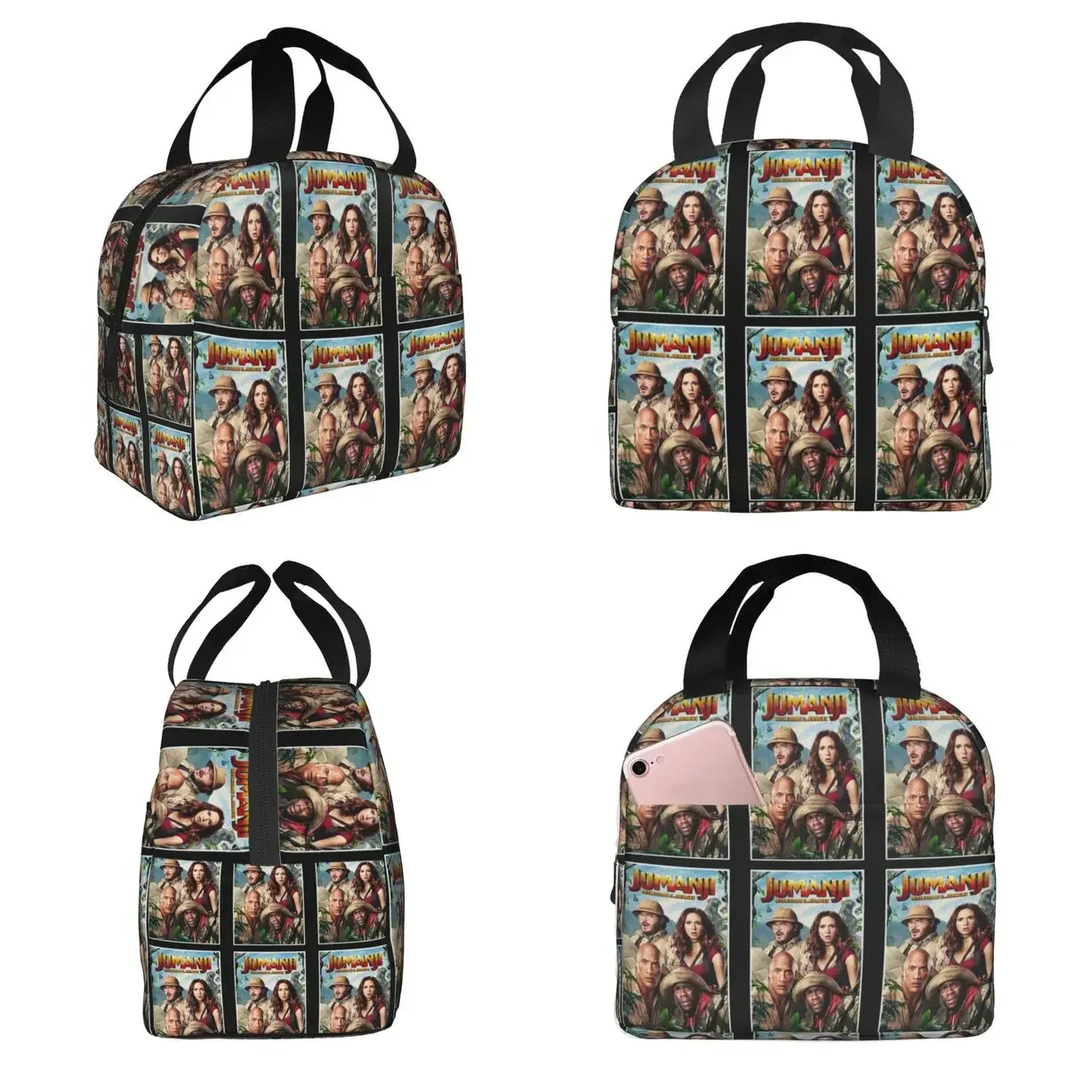 Bolsa térmica para el almuerzo Jumanji para mujer, caja térmica para oficina, caja térmica para alimentos, contenedor portátil para almuerzo