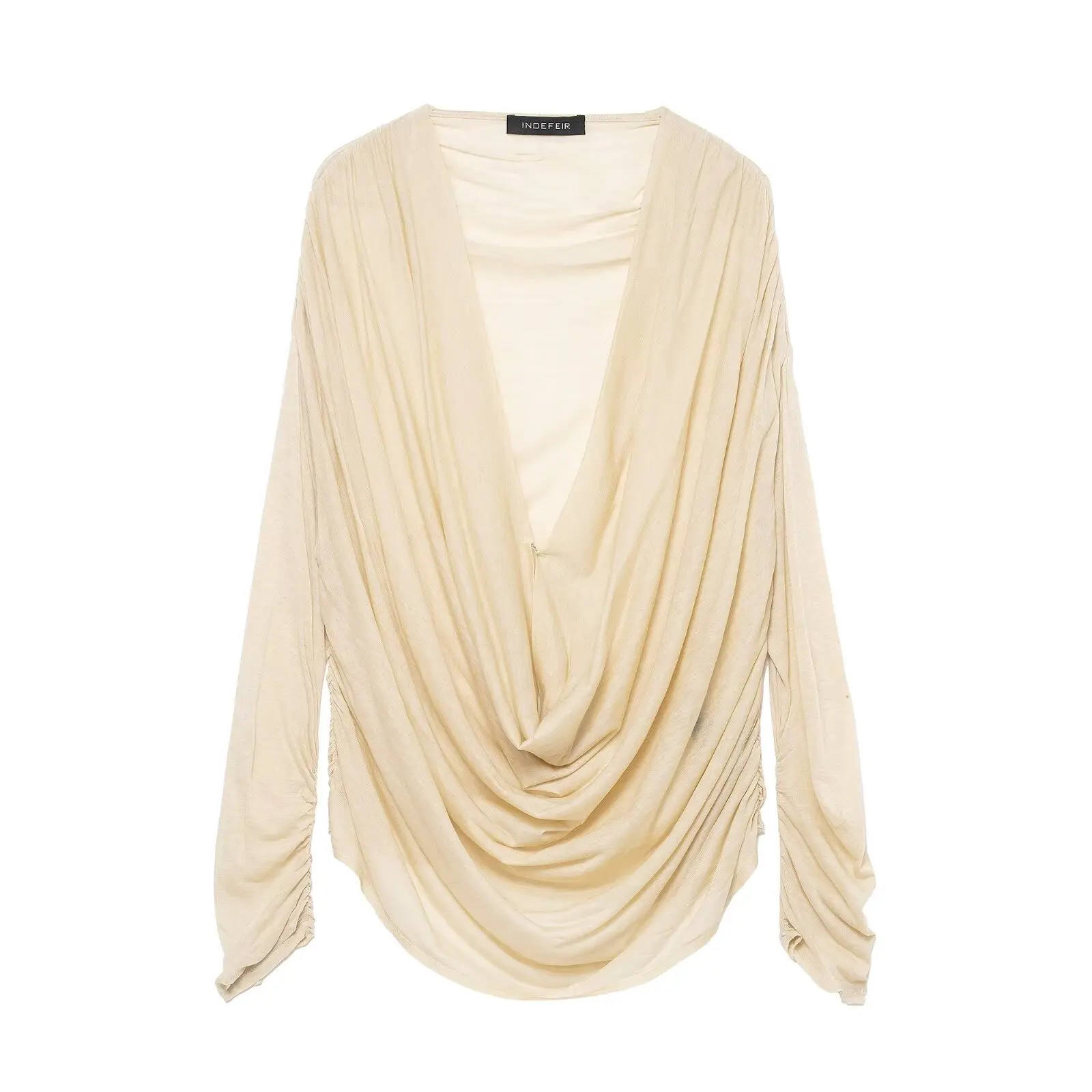 

2025 Pleated Blouse Elegant Fashionable New Style Comfortable Office Wear Casual Versatile Retro Seductive Top