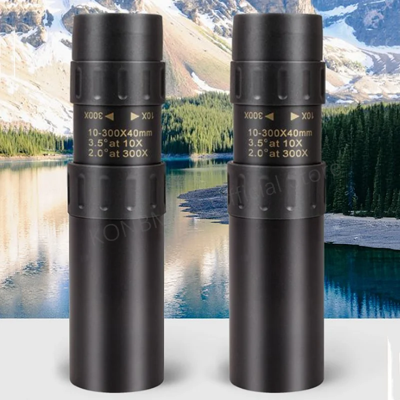 Tragbares Fernglas-Teleskop mit starkem Licht, 10–300 x 40 Zoom-Teleskop, HD-Fernbedienung, professionelles Monokular, BAK4-Prisma, Jagd, Camping – Detail 11