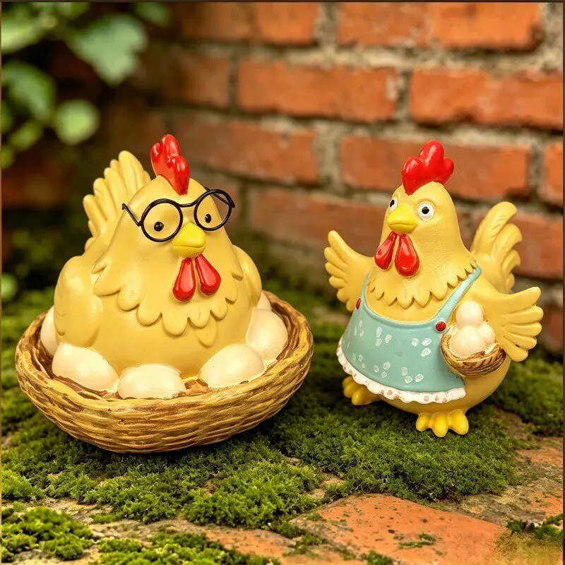 Creative Pastoral Chicken Sculpture Ornaments Outdoor Courtyard Balcony Office Tabletop Animal Furnishings Crafts Birthday Gifts