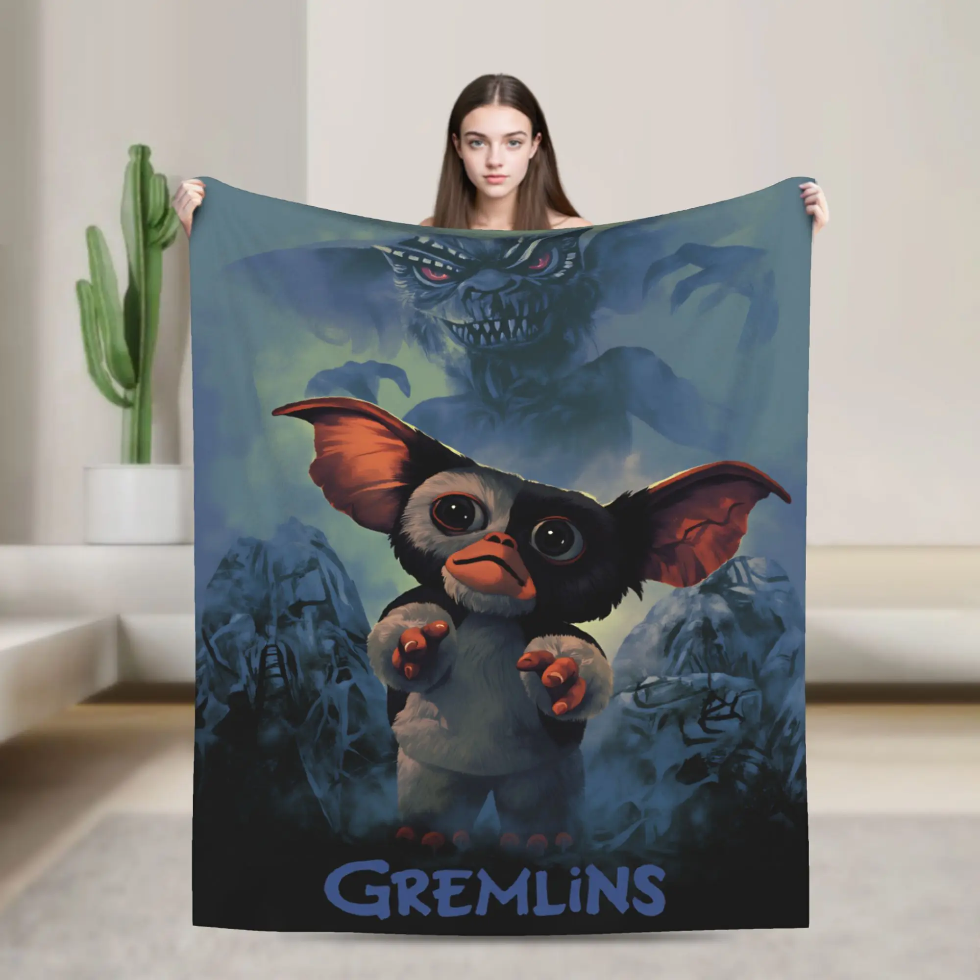 Mantas muy cálidas de película G-Gremlins Gizmo, manta de felpa para acampar, decoración gráfica para el hogar, colcha de franela, funda para sofá cama