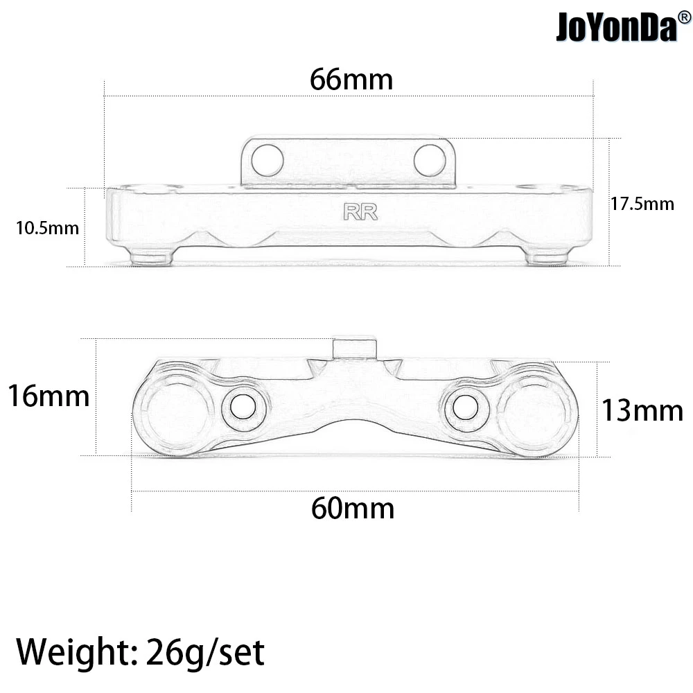 # AR-AR-AR 330379 # AR-AR-AR 330186 # AR-AR-AR 330229   Bloque de fijación de brazo A inferior trasero de aluminio para RC ARRMA 1/7 MOJAVE 1/8 KRATON TYPHON SENTON TALION