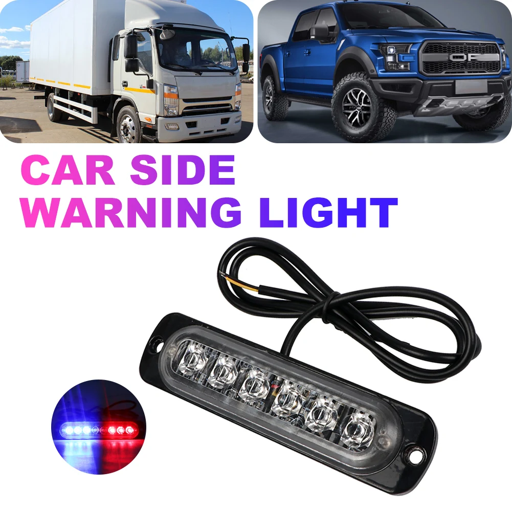 Car Strobe Warning Light Emergency Flash Light Bar DC12-24V Flashing Signal Side Marker LED Light Strip for Car Motorcycle Truck