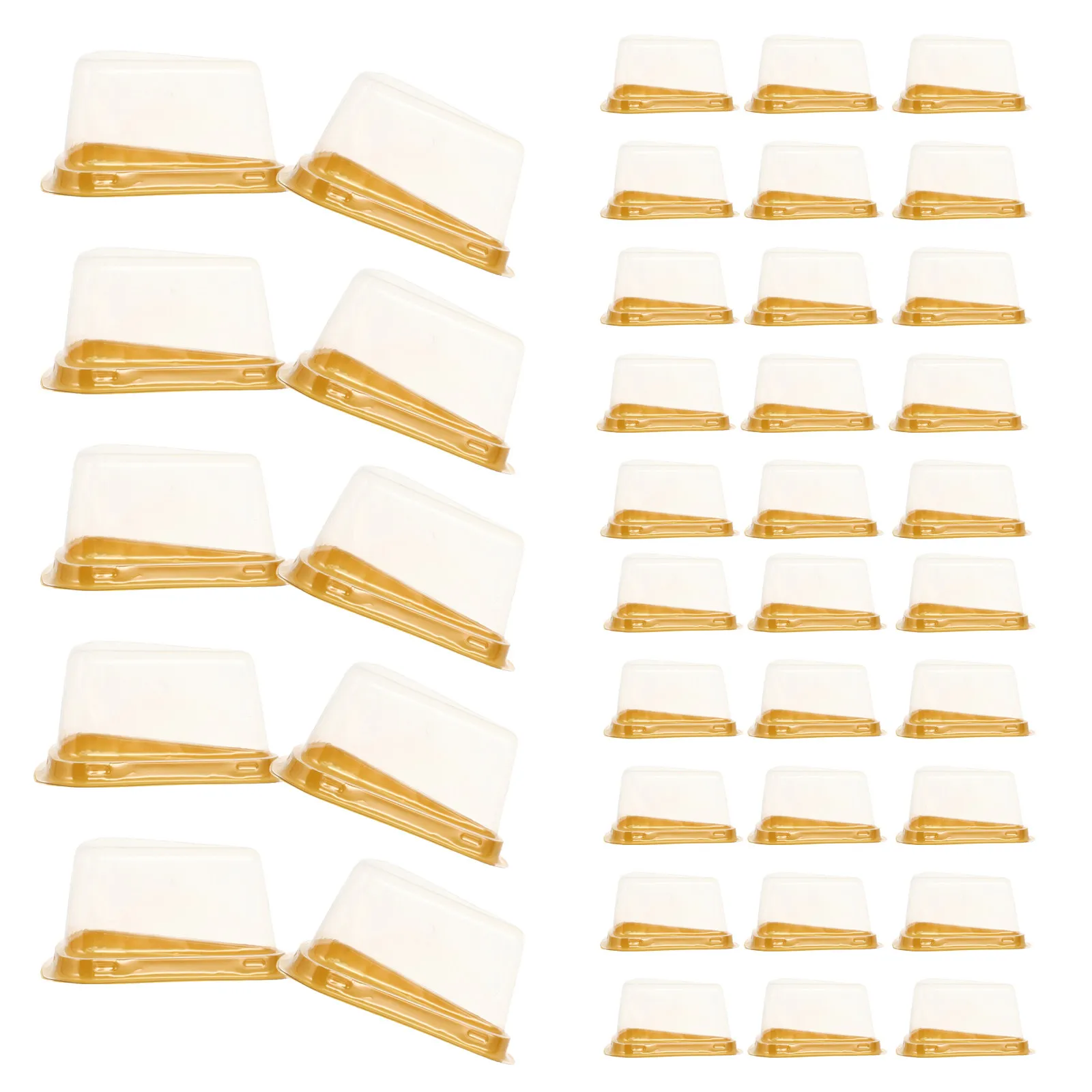 

100 шт. треугольных одинарных коробок для тортов, экологичные, пищевые, с прозрачной ПЭТ-крышкой, герметичные, с рифленым дном, для хранения и демонстрации выпечки и десертов