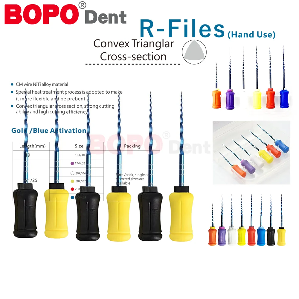 6 stks/pak Tandheelkundige Endodontische NiTi Hand Gebruik Bestand Warmte Geactiveerde Roterende Endo Naald SX-F3 21/25/31mm F4 F5 Wortelkanaalbehandeling Super Bestanden