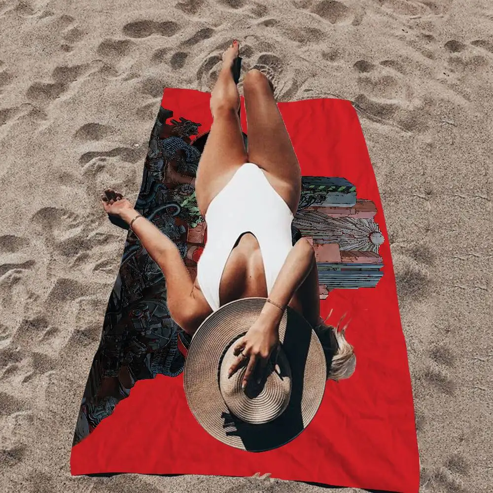 Superpower Energy Body A-akira Bath Towel Microfiber Soft Water Absorbing Breathable For Girl Decorative Cartoon Beach Towel