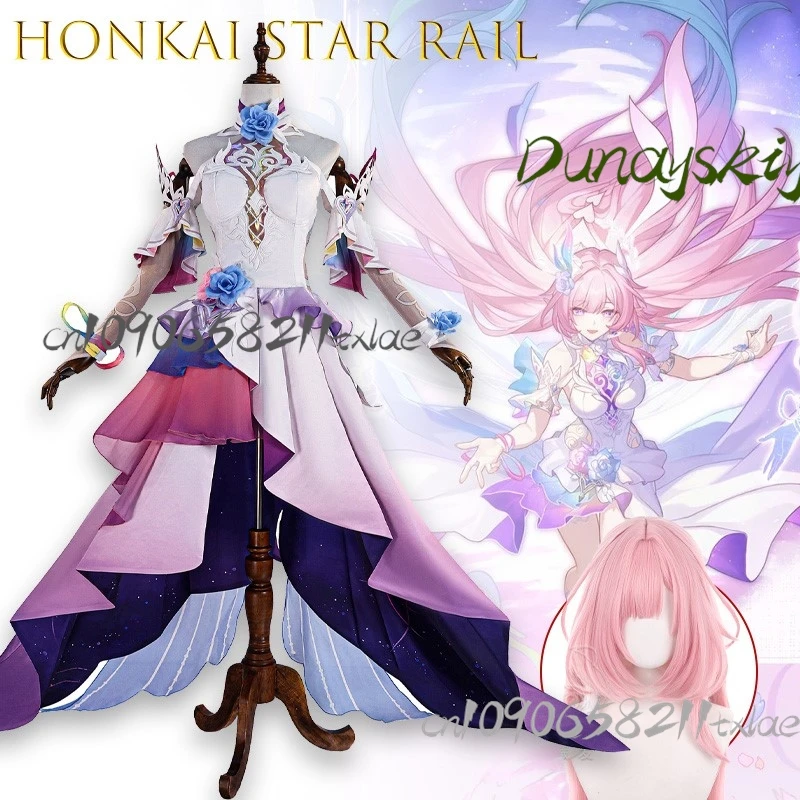 

Honkai Star Rail Cyrene Косплей Новая кожа Парик Cyrene Косплей Костюм Игра Женский Костюм Розовое Платье Женщины Хэллоуин Ролевая Игра Cos