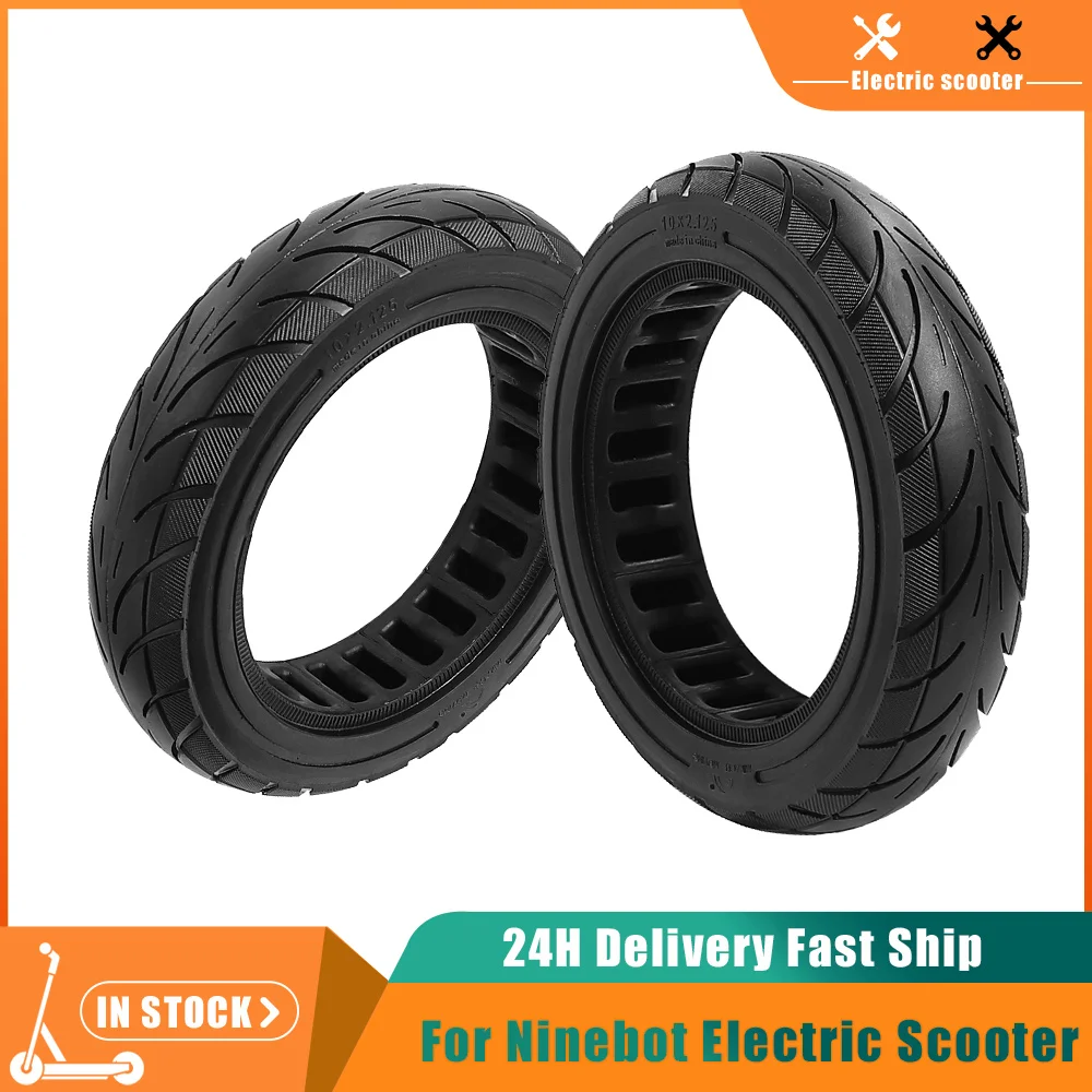 

10-дюймовая твердая шина 10x2,125 для Segway-Ninebot F20/F25/F30/F40, резиновая шина для электрического скутера, устойчивая к проколам, аксессуары для велоспорта