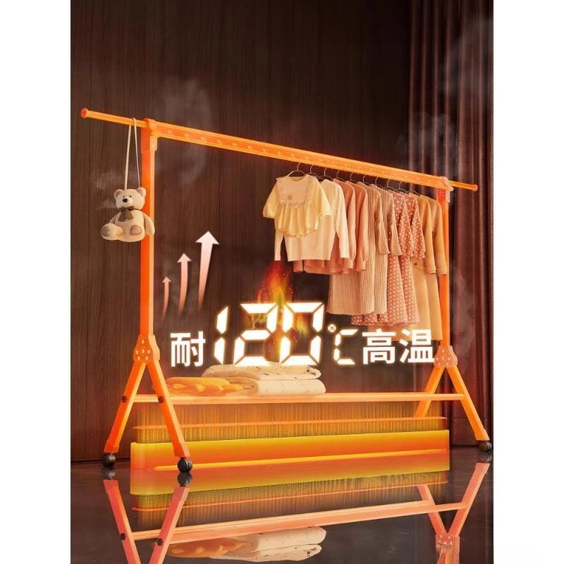 شماعة كريمية من الأرض إلى السقف، شرفة منزلية داخلية، تجفيف الملابس، شماعة تلسكوبية قابلة للطي #5