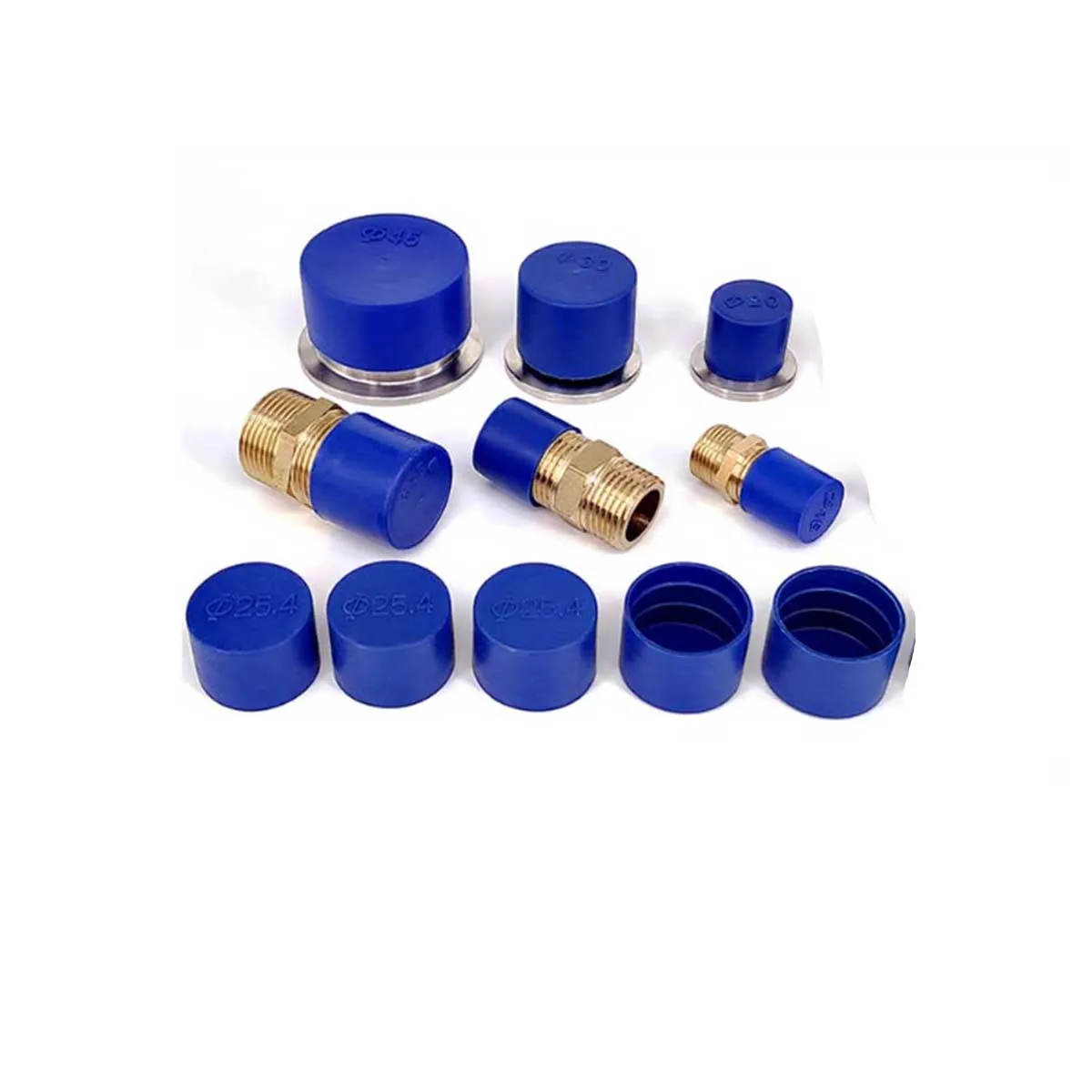 Blue Pe Plastic Dust Cover, End Protection Cap, Steel Pipe Cover, External Threaded Gear Sleeve