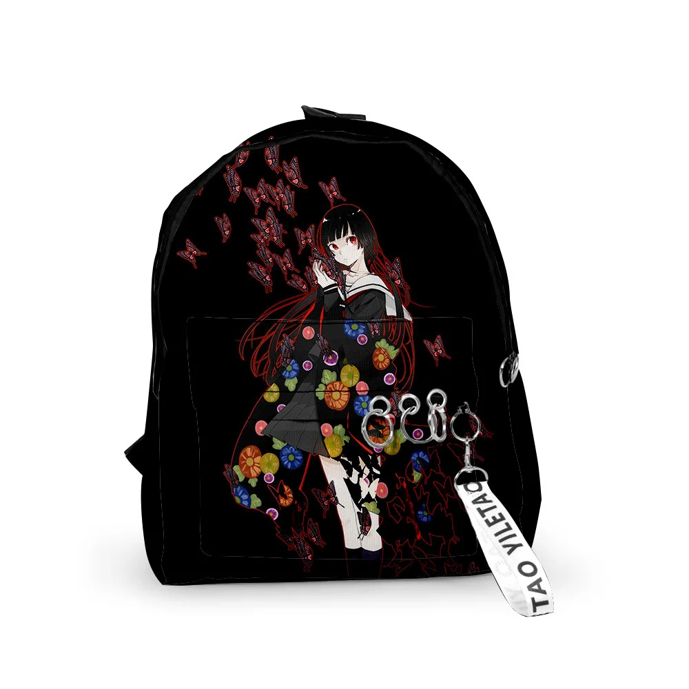 Classic Popular Hell Girl Backpacks Boys/Girls pupil School Bags 3D Print Keychains Oxford Waterproof Cute Small Backpacks