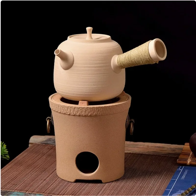 Crude pottery teapot warmer Portable alcohol charcoal tea stove Ceramic charcoal burner Kung fu tea Stove Zen teaware tea pot