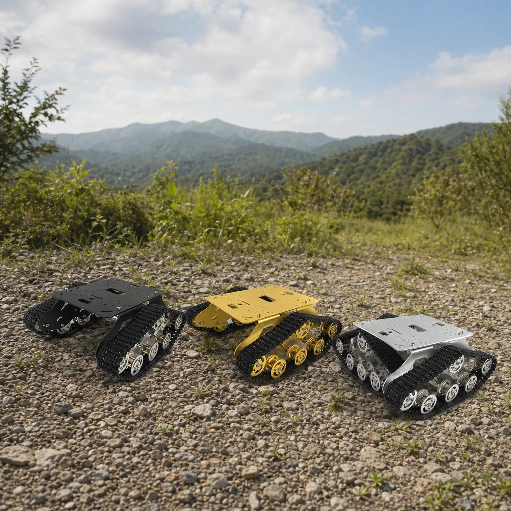Shock-absorbing Tank Car Chassis, Aluminum Alloy Tracked Platform, Controlled By Mobile APP and Mini-program