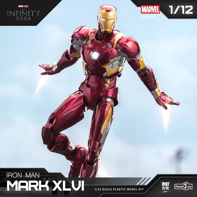 Official Authentic 1/12 Iron Man Mk46 Action Figure - Fondjoy Assembly Model Kit, Movable & Articulated Toy Gift For Boys