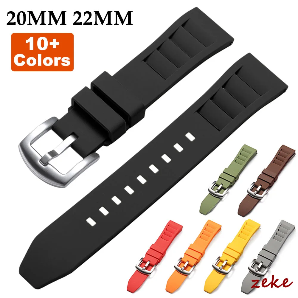 

20mm 22mm Tropic Silicone Watch Strap for Oris for Omega for Seiko Diving Waterproof Sports Bracelet Belt Soft Rubber Watch Band