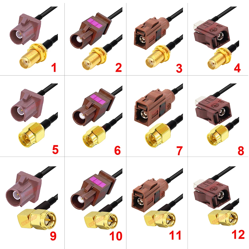 1 قطعة فقرا F إلى SMA ذكر/أنثى RG174 RF كابل محوري فقرا إلى SMA سلك توصيل معزز تسخير BEVOTOP حسب الطلب