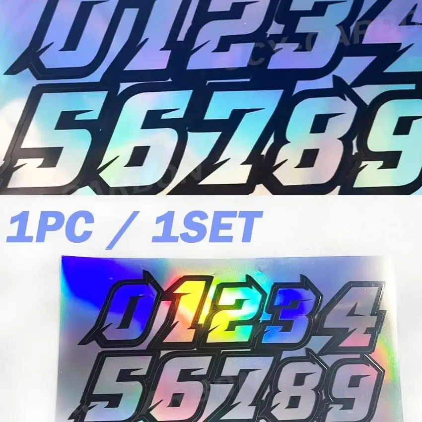 

1PC 0123456789 Laser Number Motorcycle Stickers Motorbike Fuel Tank Side Panels Scooter Helmet Moto Fashion Vinyl Decals Decor
