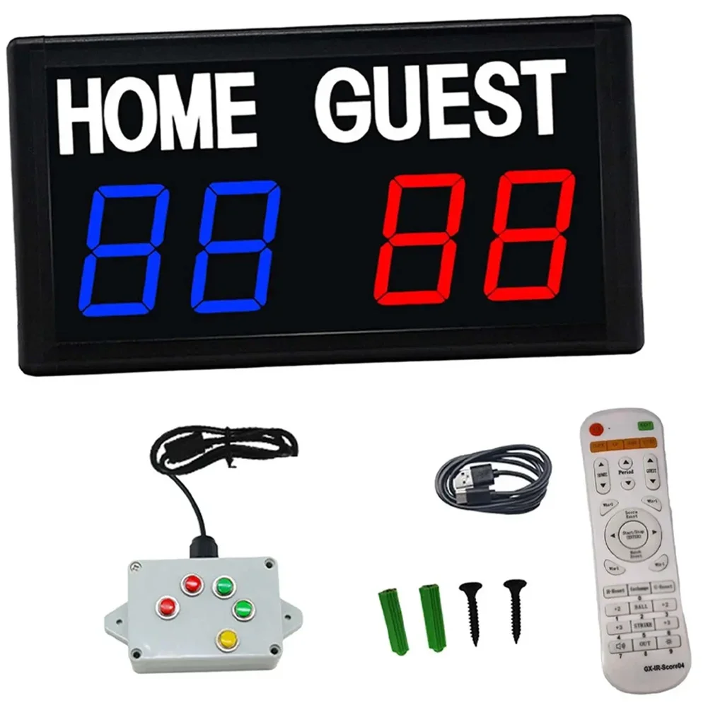 Marcador LED de baloncesto con Control remoto, marcador electrónico portátil para tenis, baloncesto y billar