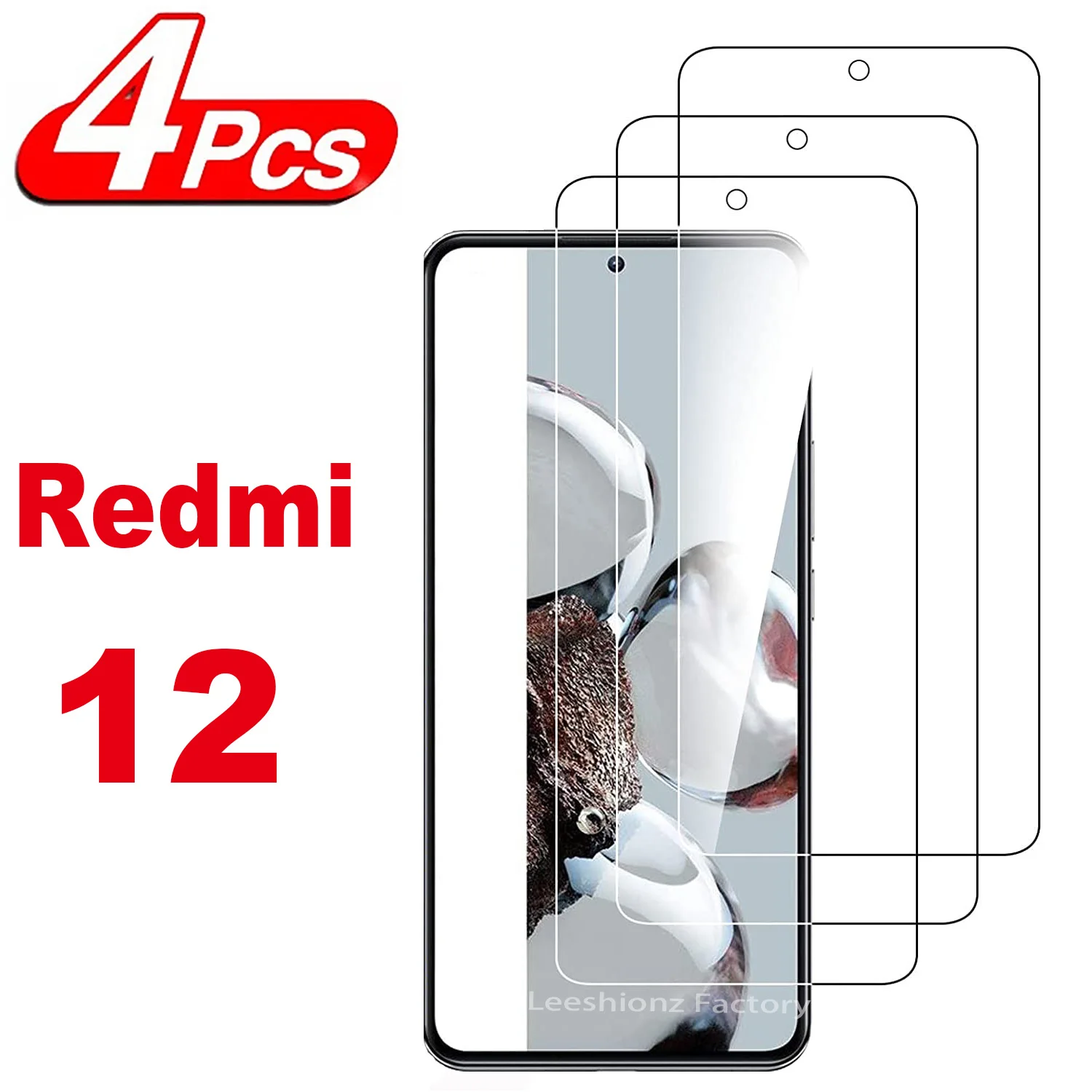 

9H Protection Tempered Glass Film For Xiaomi Redmi 12 5G 2/4Pcs HD Screen Protector Glass