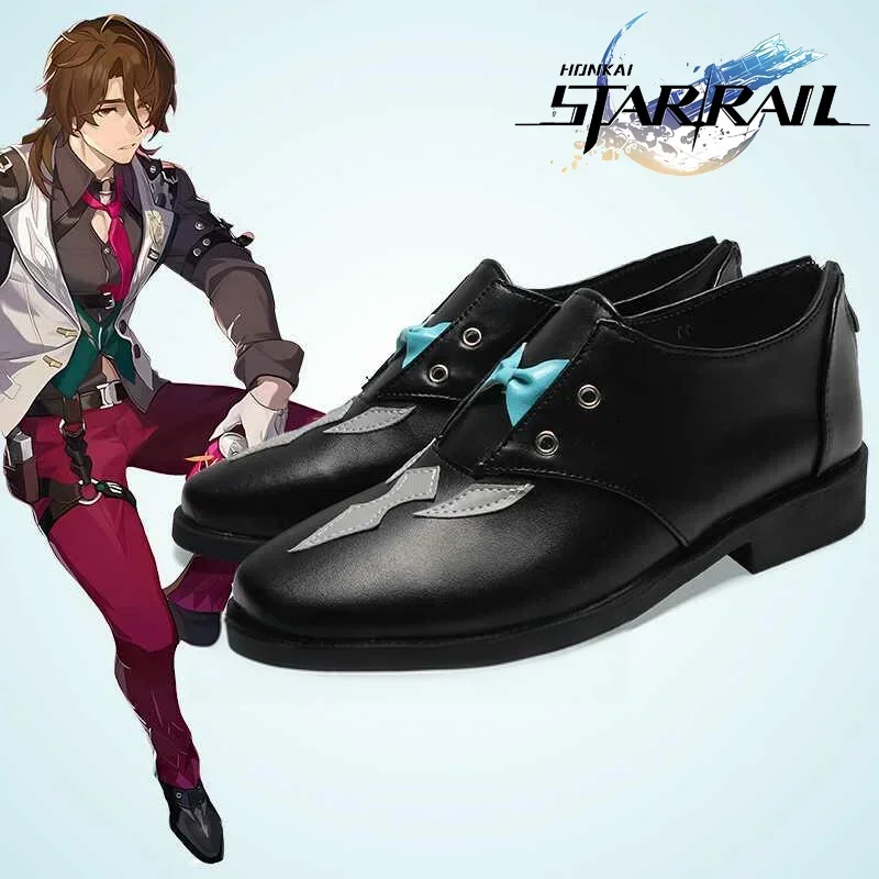 Game Honkai:Star Rail Gallagher Cosplay Shoes Adult Men PU Leather Costume Accessory Halloween Party Comic Con Foot Boots Prop