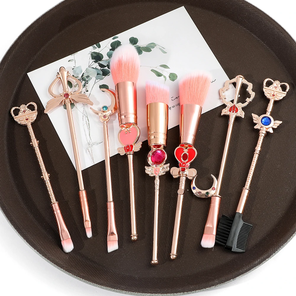 8pcs Anime Sailor Moon Makeup Brushes Set lady Girl Fashion Brushes Foundation Cosmetic Eyebrow Eyeshadow Brush Tool Pincel - view 6