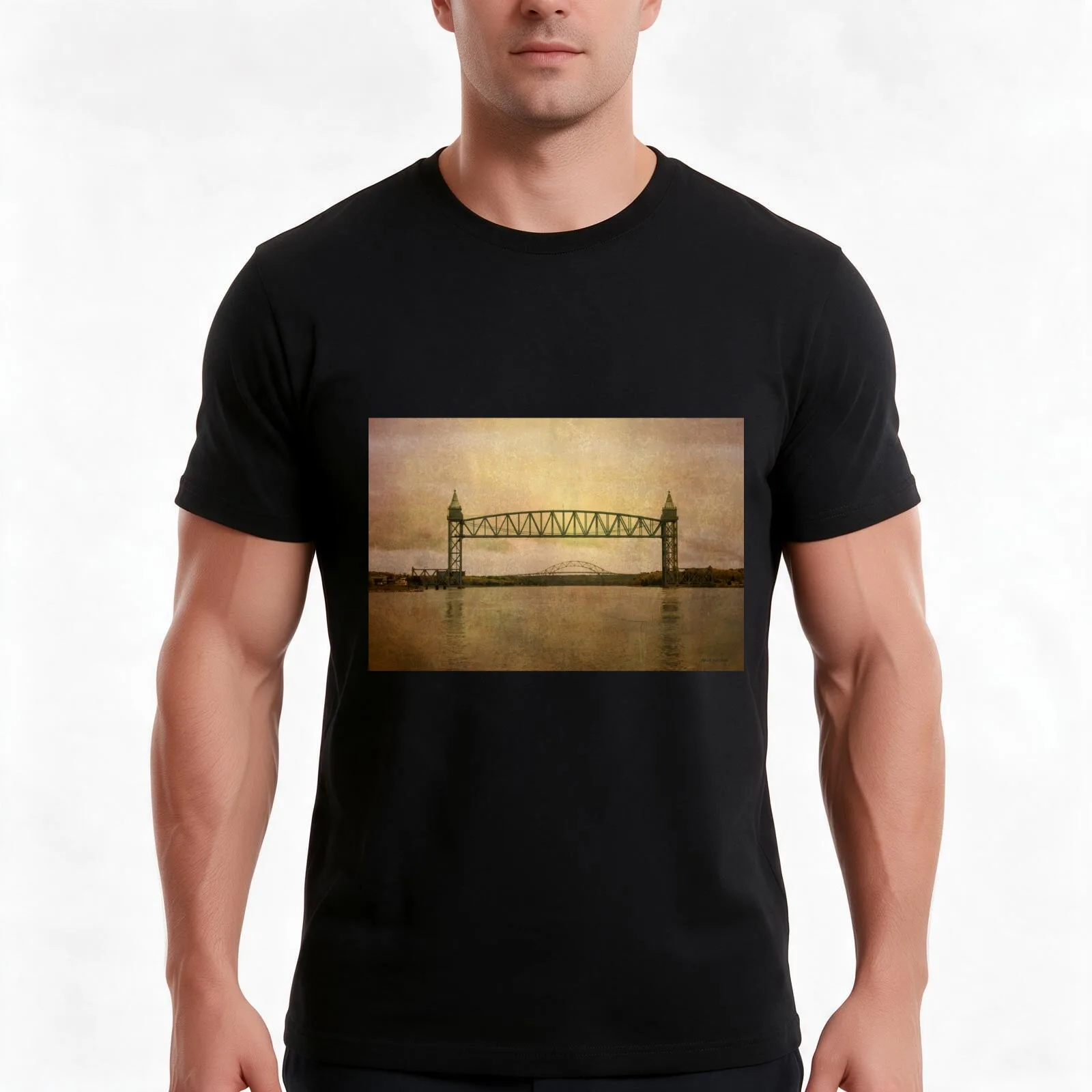 Cape Cod Canal and Bridges T-Shirt, Summer Casual Cotton Tee, Oversized Streetwear Tops, Vintage Graphic Print, Unisex Men Women