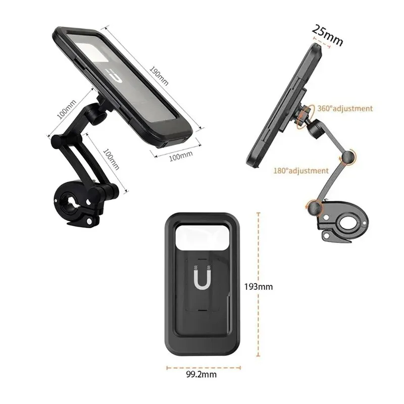 Bike Phone Support Waterproof Cover Type Case Bike Motorcycle Handlebar Rear View Mirror Stand Holder For Mobile Phone