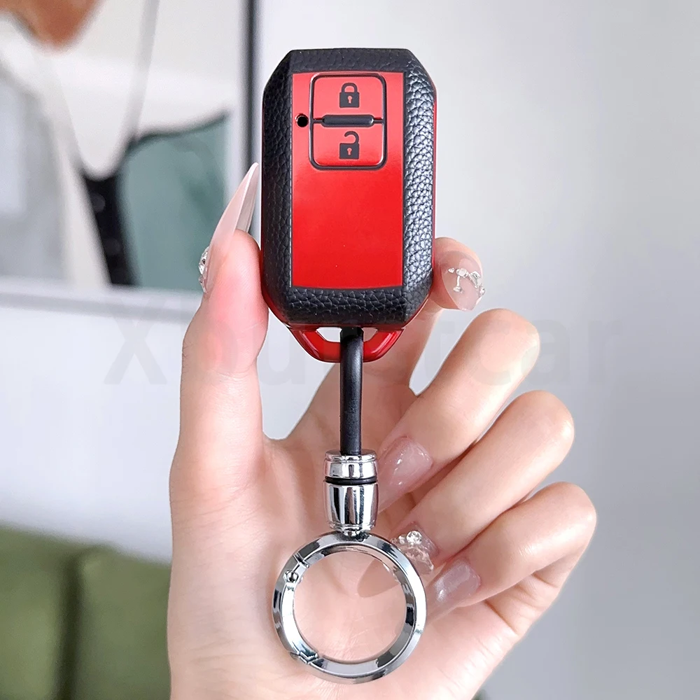 Leather TPU Keyring Keyless Holder Car Key Fob Cover for Suzuki Ertiga Swift Wagon R Remote Control Case Keychain Car Key Cover - view 3