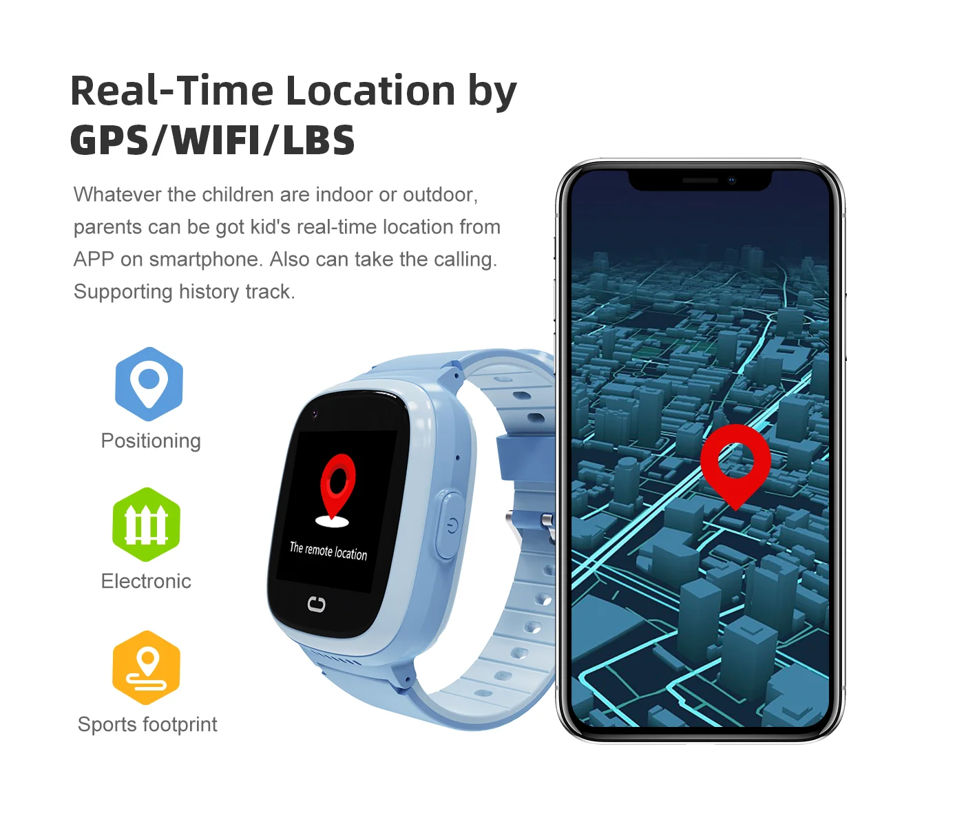 Montre Connectée 4G pour Enfant, GPS, WIFI, Appel Vidéo, SOS, Moniteur de Caméra, Localisation, Téléphone