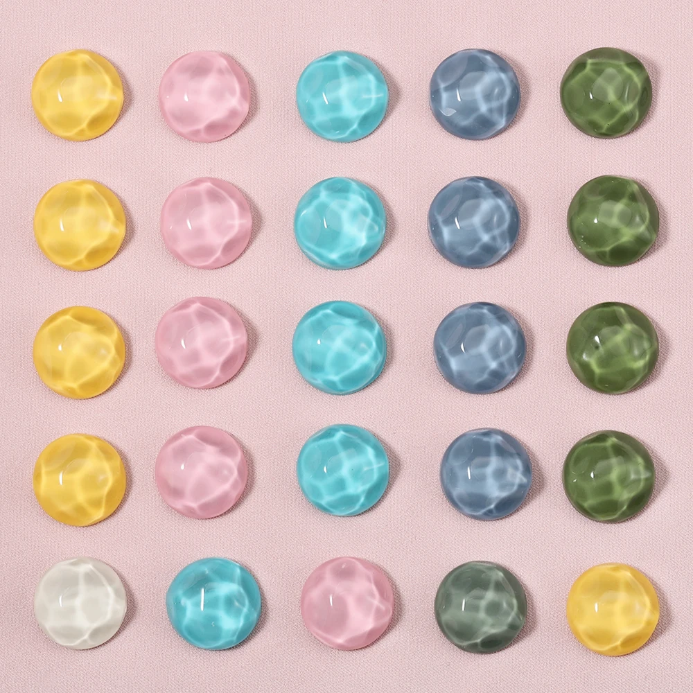 

10pcs 20mm Crystal Irregular Round Flat Back Resin Cabochons for Jewelry Making DIY Earrings Hair Clips Decor Ornament Supplies