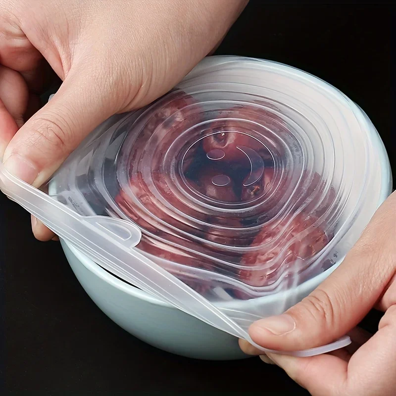 6Pcs Food Grade Silicone Prese - Silicone Stretch Lid 评论和价格