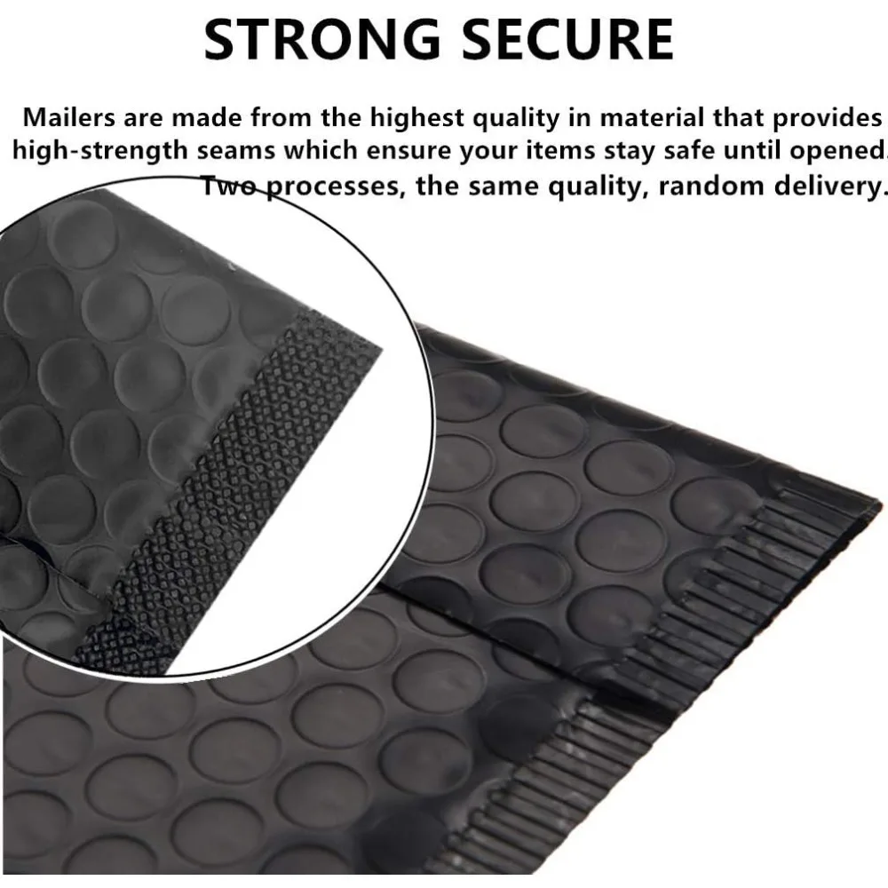 12 Pack Bubble Mailers 4x6 Inch, Small Padded Envelopes, Self Seal, Black, Sturdy & Protective - view 3