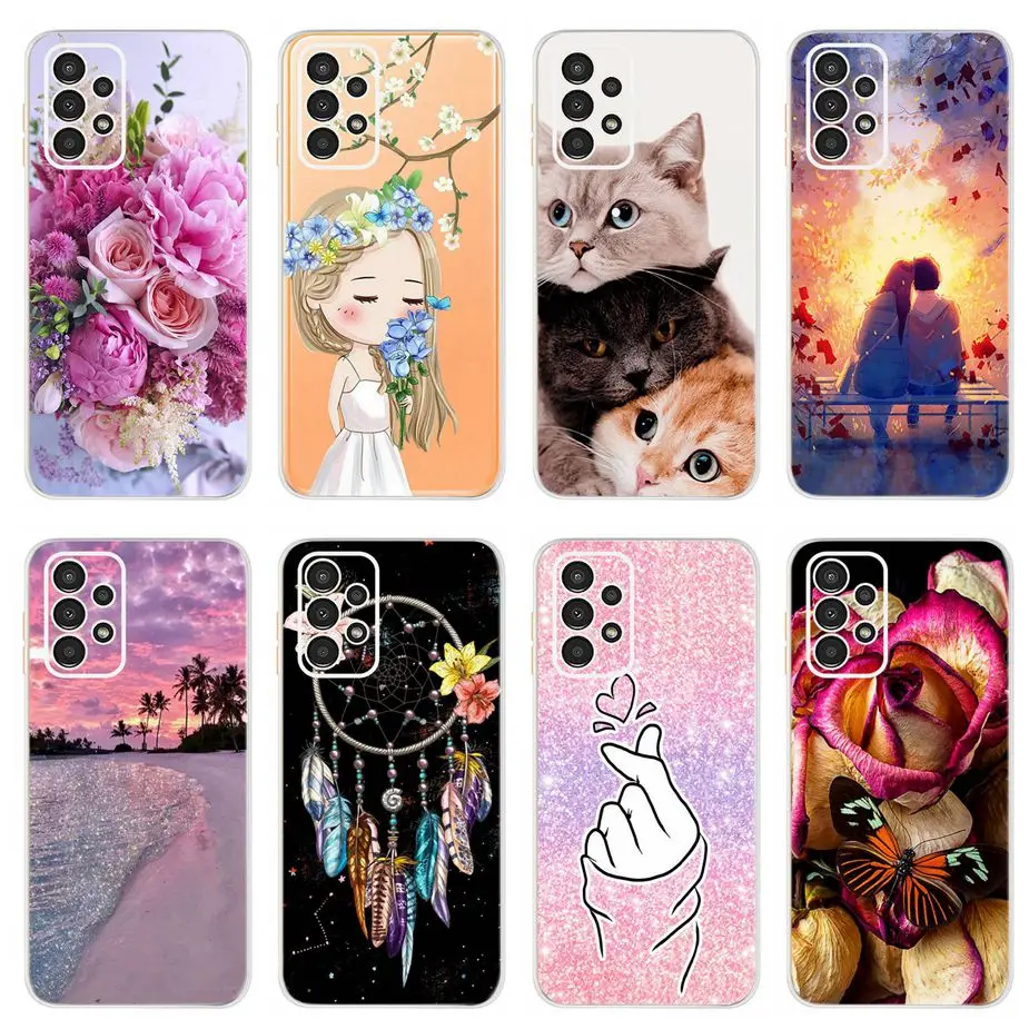 For Samsung A13 4G Case Cute Cartoon Painted Cover Silicone Soft Phone Case For Samsung Galaxy A13 A 13 Cover Coque 6.6'' Fundas