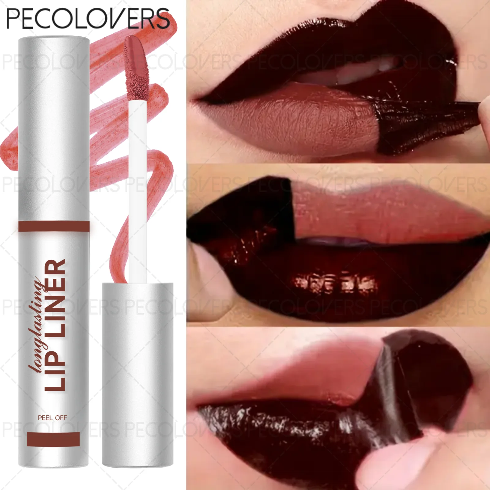 ลิปกลอสและลิปไลเนอร์ Peelable 1PC - ติดทนนาน, เนียน, เนื้ออ่อนโยน, แห้งเร็ว, เนื้อด้าน, เหมาะสําหรับทุกสภาพการแต่งหน้า