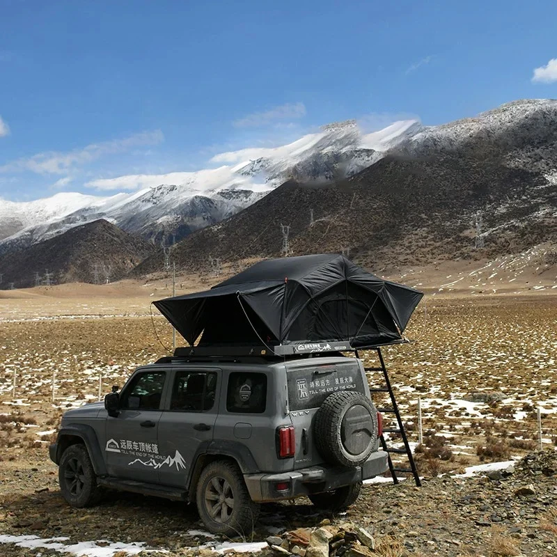 Hot Selling Car-Mounted Roof Tent Fully Automatic Soft-Top Quick-Opening Ox Four-Season Double Layer Rainproof Cold High Quality