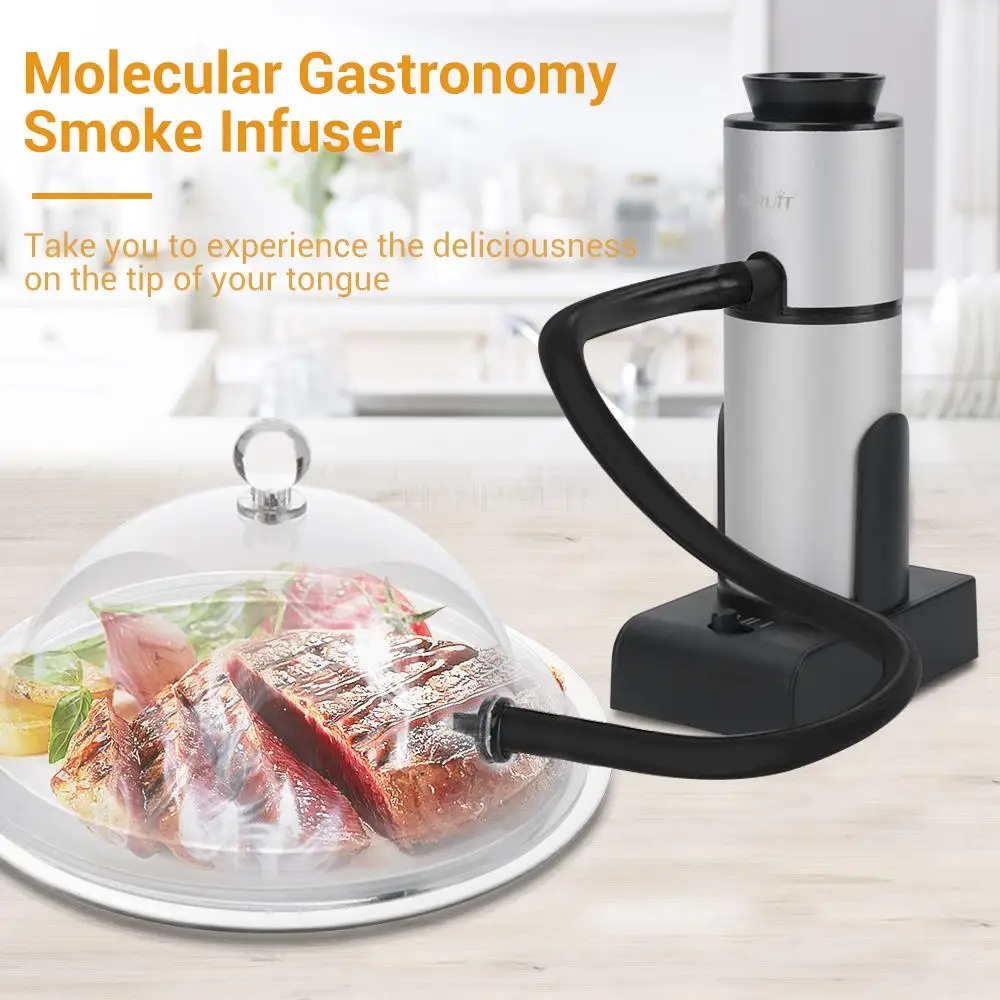 KNCOKAR BBQ Grill Smoker Cold Smoke Generator Salmon Fish Bacon Meat Smoker Food Smoking Gun Kitchen Cooking Barbecue Tool