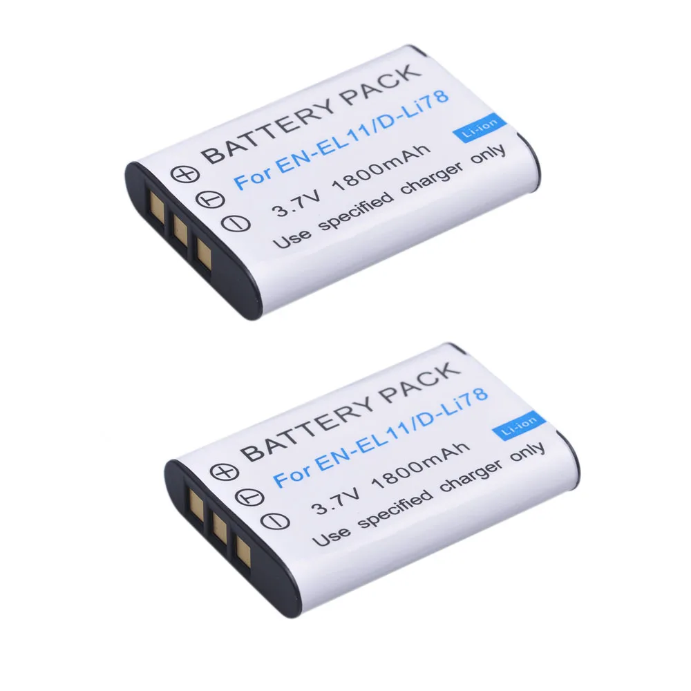 1800mAh EN-EL11 D-Li78 NP-BY1 Li-60B Battery for Nikon Coolpix S560 s550, for Pentax Optio L50 M50 M60 S1 V20 W60 W80