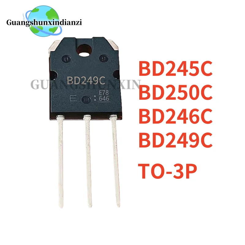 10 قطعة 100% جديد BD245C BD250C BD246C BD249C TO-3P أفضل جودة الترانزستور في المخزون