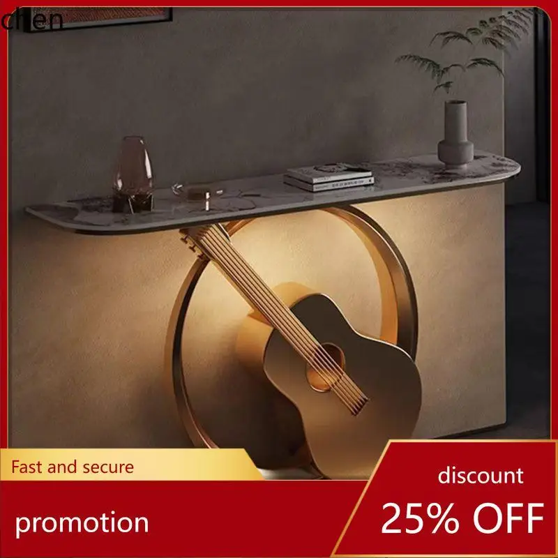HT Entryway Table Lobby Rock Slab Entryway Table Corridor Wall-Dependent End View Table Simple Console