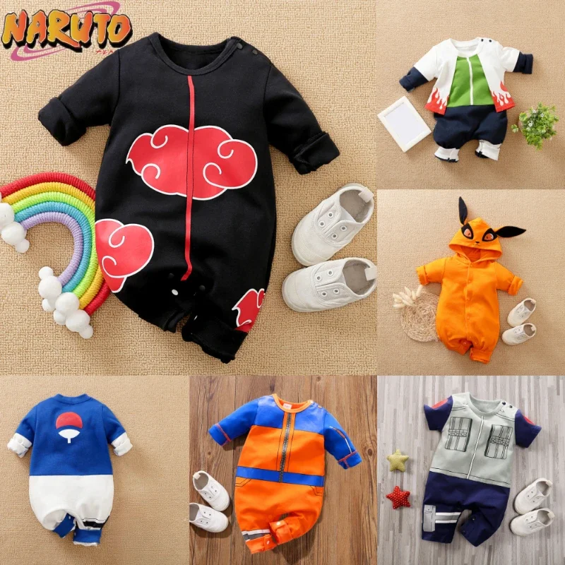 NARUTO Baby Rompers Newborn Baby Cartoon Kurama Kakashi Cosplay Costume Toddler Baby Crawling Clothes Jumpsuit Kids Sleepwear