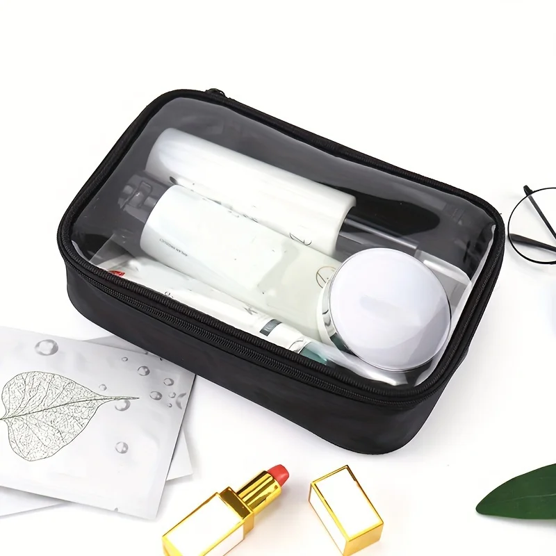 1 Stück extra große transparente Make-up-Organizer-Tasche – geräumige Kosmetiktasche mit Reißverschluss und schnellem Zugriff, langlebige, wasserdichte Reisewaschtasche