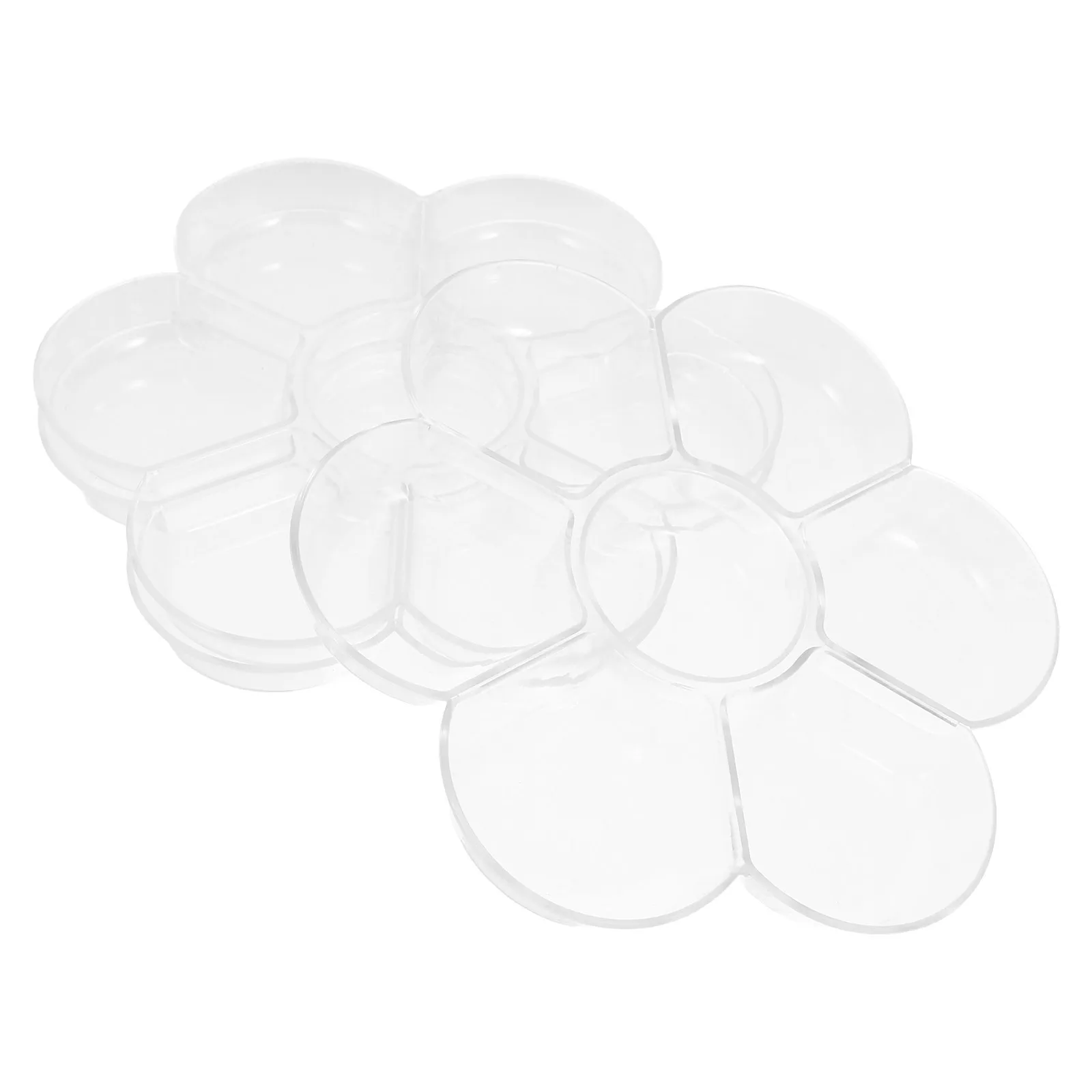 Bandeja de pintura transparente de 3 uds., 7 compartimentos, suministro de arte transparente para estudiantes, paletas de plástico para mezclar pigmentos de acuarela, versátiles para aceite